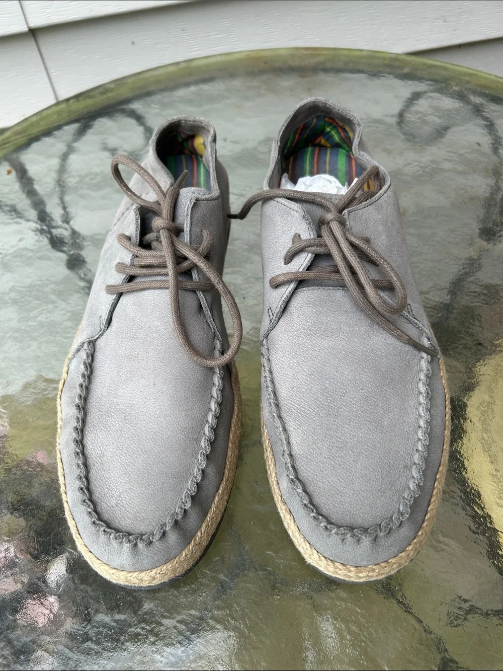 Men's Casual Lace-Up Suede Moc Toe Ugg Shoes - Gray 10.5